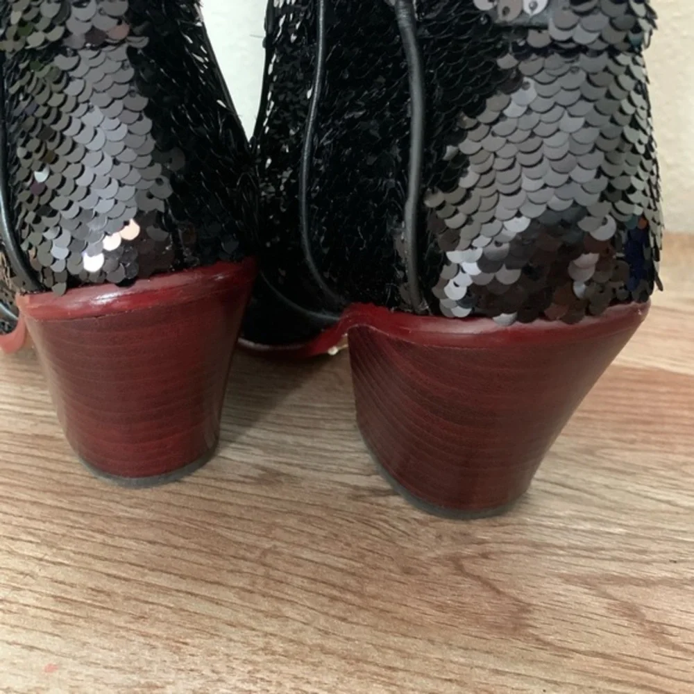 Coach Western Sequin Embellished Bootie